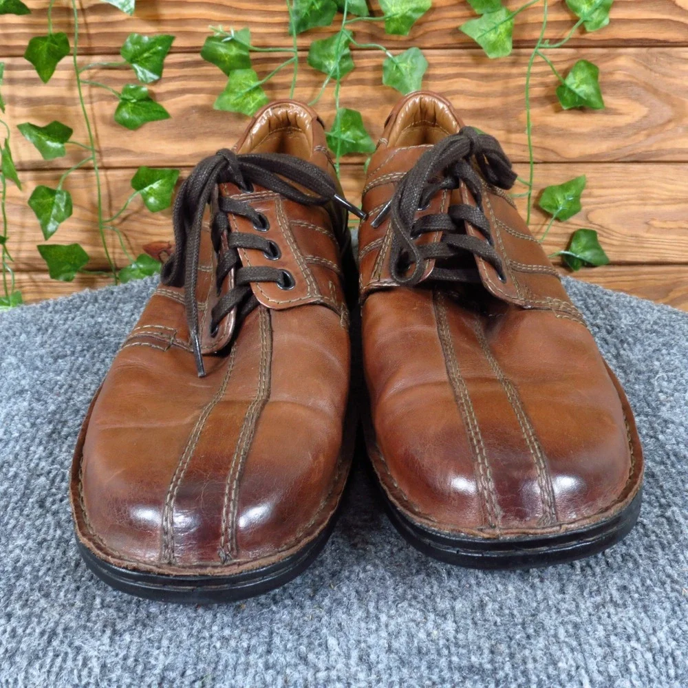 Clarks Touareg Vibe Mens Oxford Shoes Size 11 Walking Work Brown Leather